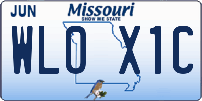 MO license plate WL0X1C