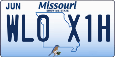 MO license plate WL0X1H