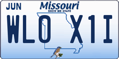 MO license plate WL0X1I