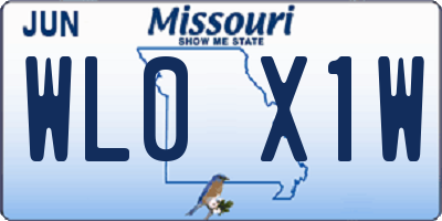 MO license plate WL0X1W