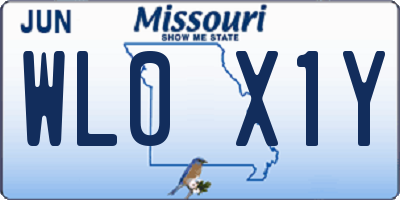 MO license plate WL0X1Y