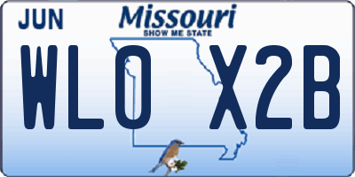 MO license plate WL0X2B