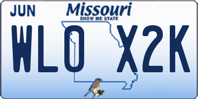 MO license plate WL0X2K