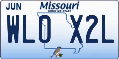 MO license plate WL0X2L