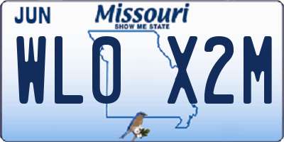 MO license plate WL0X2M