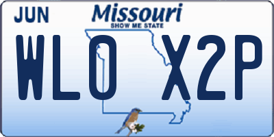 MO license plate WL0X2P