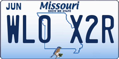 MO license plate WL0X2R