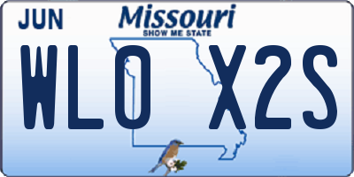MO license plate WL0X2S