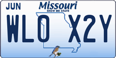 MO license plate WL0X2Y