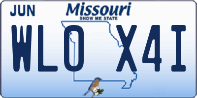 MO license plate WL0X4I