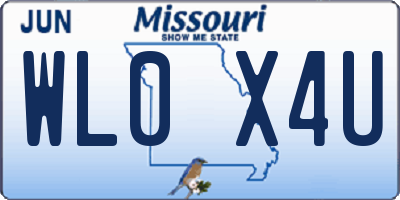 MO license plate WL0X4U