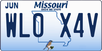 MO license plate WL0X4V