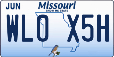 MO license plate WL0X5H