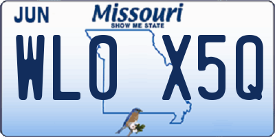 MO license plate WL0X5Q