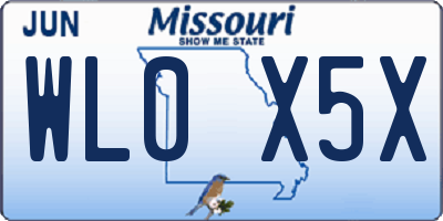 MO license plate WL0X5X