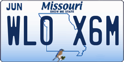 MO license plate WL0X6M
