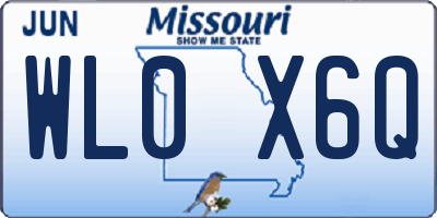 MO license plate WL0X6Q