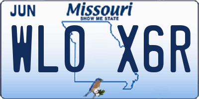 MO license plate WL0X6R