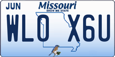 MO license plate WL0X6U