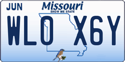 MO license plate WL0X6Y