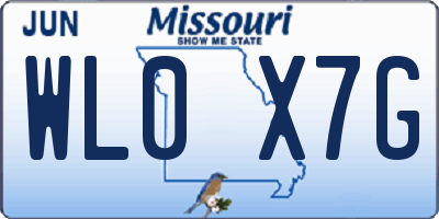MO license plate WL0X7G