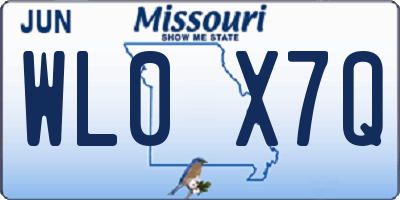 MO license plate WL0X7Q