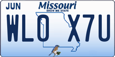 MO license plate WL0X7U