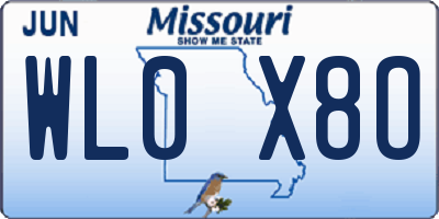 MO license plate WL0X8O