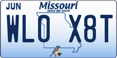 MO license plate WL0X8T