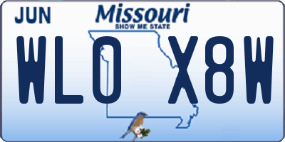 MO license plate WL0X8W