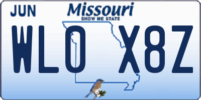 MO license plate WL0X8Z