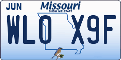 MO license plate WL0X9F