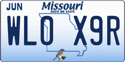 MO license plate WL0X9R