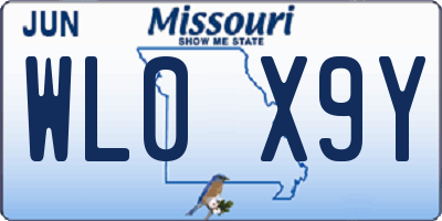 MO license plate WL0X9Y