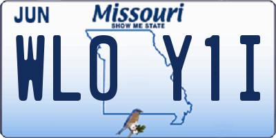 MO license plate WL0Y1I