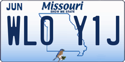 MO license plate WL0Y1J