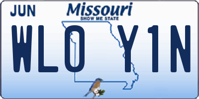 MO license plate WL0Y1N