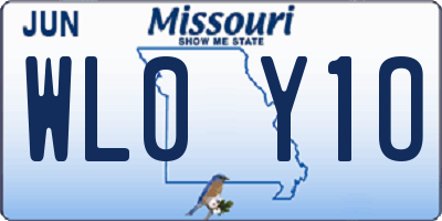MO license plate WL0Y1O