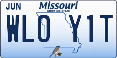 MO license plate WL0Y1T