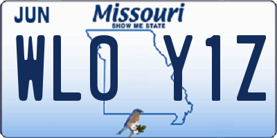 MO license plate WL0Y1Z