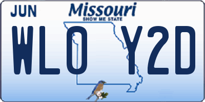 MO license plate WL0Y2D