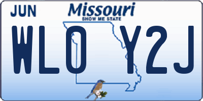MO license plate WL0Y2J