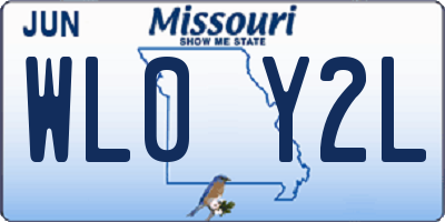 MO license plate WL0Y2L