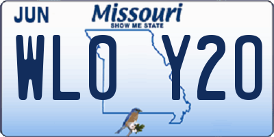 MO license plate WL0Y2O