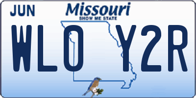 MO license plate WL0Y2R