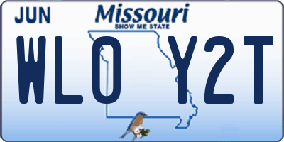 MO license plate WL0Y2T