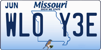 MO license plate WL0Y3E