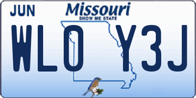 MO license plate WL0Y3J