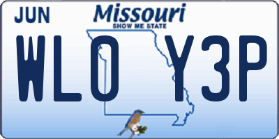 MO license plate WL0Y3P