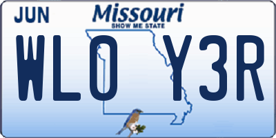 MO license plate WL0Y3R